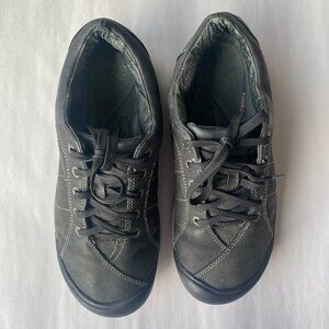 KEEN Women's Presidio Black Leather Lace-Up Shoes Size 8